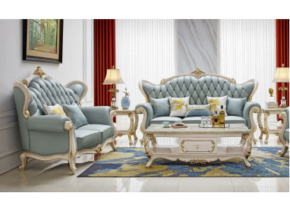 Zestaw sofowy 3 2 miejsce do siedzenia Sofa Siedziba Kanapa Podkładka Ustawić Classic Solidne drewno