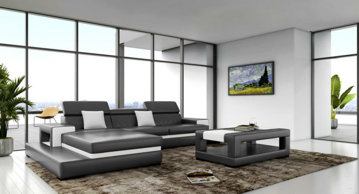 Sofa skórzana XXL Narożnikowa kanapa Design Duża Sofa Kanapa Podkładka Narożnik Siedziba Ustawić