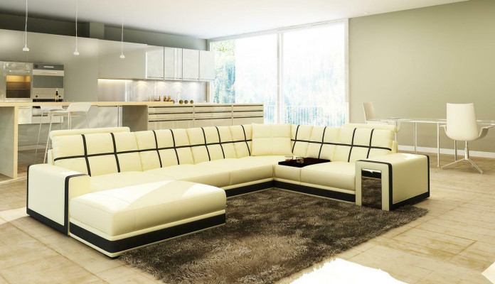 Skórzana sofa XXL Żywy krajobraz Narożnikowa kanapa Podkładka Narożnik Siedziba Couch Ustawić