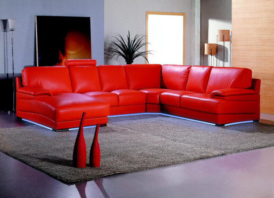Skórzana sofa Żywy krajobraz Narożnikowa kanapa Podkładka Narożnik Siedziba Couch Ustawić U Form XXL Big
