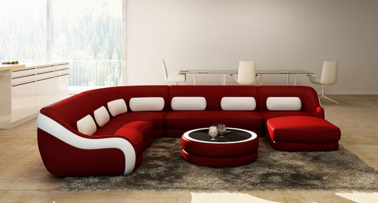 Duża Luksusowa Kanapa Żywy krajobraz Narożnikowa kanapa Kanapy Sofy Obcios Skóra Sofa Narożnik