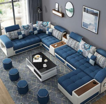 Narożnikowa kanapa Kształt U Podkładka Modern Relaks Siedziba Luxus Meble Żywy krajobraz Sofa Couch
