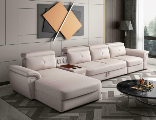 Sofa Kanapa Narożnikowa kanapa L-form Podkładka Modern Siedziba Relaks Luxus Meble Żywy krajobraz