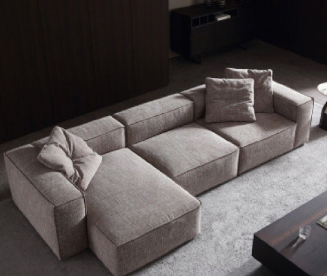 Design Tapicerka Włókiennicza Nowoczesny Elegancki Design Materiał Narożnikowa kanapa w kształcie litery L