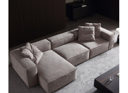 Design Tapicerka Włókiennicza Nowoczesny Elegancki Design Materiał Narożnikowa kanapa w kształcie litery L