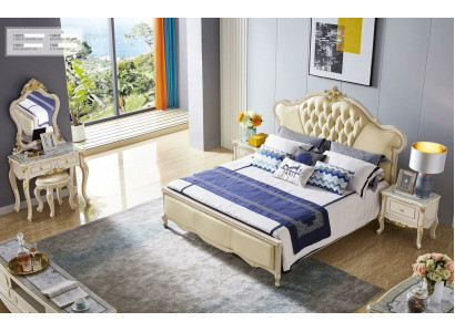 Chesterfield Big Luxury Podwójne łóżko Łóżko tapicerowane Design 180x200 Solidne drewno