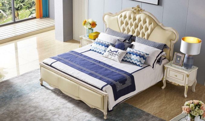 Chesterfield Big Luxury Podwójne łóżko Łóżko tapicerowane Design 180x200 Solidne drewno