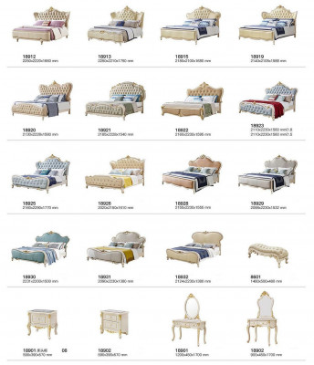 Chesterfield Łóżko Classic Bed Design Podwójna Podkładka Sypialnia Solidne drewno