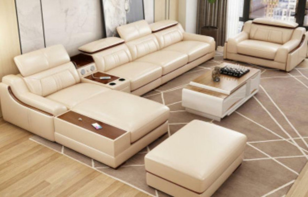 Sofa Meble Żywy krajobraz Luksusowy zestaw narożny kanapa w kształcie litery L Podkładka Modern Couch