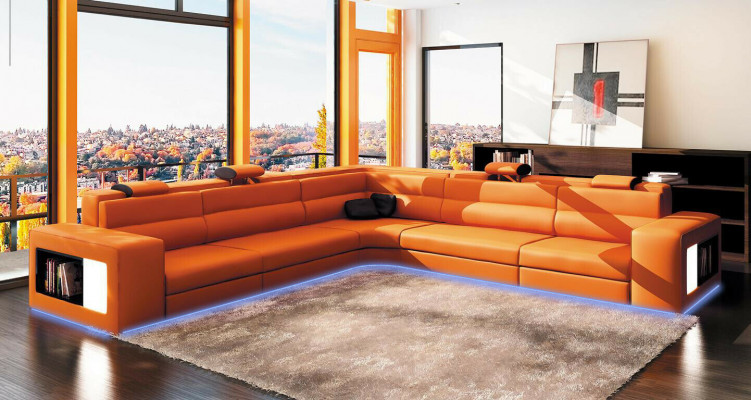 Design XXL Big Corners Podkładka Narożnik Sofa Kanapa Skóra Sofy Ustawić L Kształt