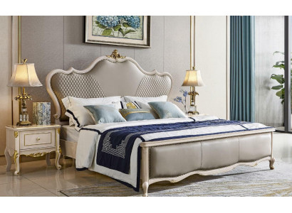 Classic Hotel Baroque Łóżko Podwójne łóżko tapicerowane Chesterfield Solidne drewno