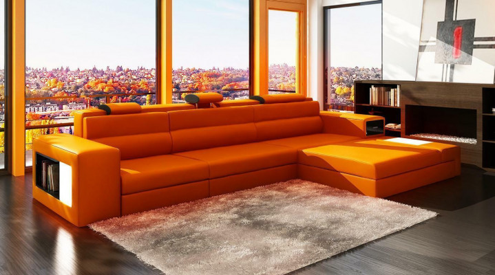 Design XXL Big Corners Podkładka Narożnik Sofa Kanapa L Kształt Skóra Sofy Ustawić