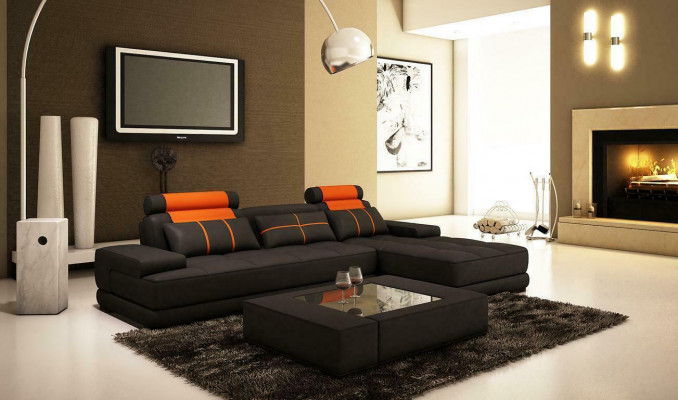 XXL Designer Żywy krajobraz Podkładka Narożnikowa kanapa Narożnik Ustawić Sofa Couch