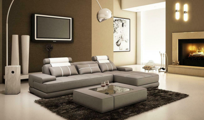 XXL Designer Żywy krajobraz Podkładka Narożnikowa kanapa Narożnik Ustawić Sofa Couch