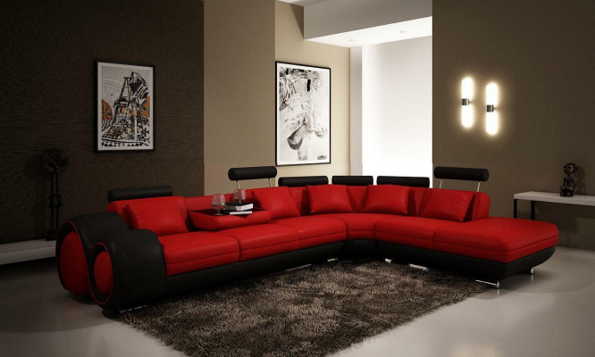 Wielofunkcyjna skórzana kanapa Siedziba Podkładka Decor Salon Skóra Ustawić Sofę