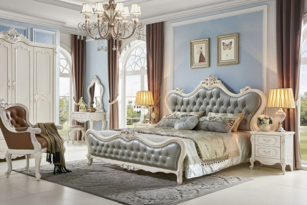 Łóżko tapicerowane łóżko Łóżko Hotel Podkładka Design Double Designer Solidne drewno