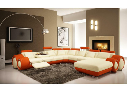 Wielofunkcyjna skórzana kanapa Siedziba Podkładka Living Room Decor Skóra Ustawić Sofę