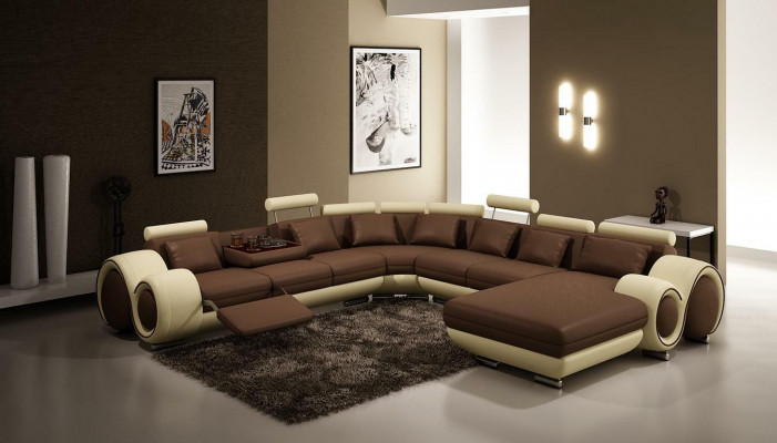 Wielofunkcyjna skórzana kanapa Siedziba Podkładka Living Room Decor Skóra Ustawić Sofę