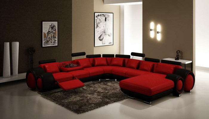 Wielofunkcyjna skórzana kanapa Siedziba Podkładka Living Room Decor Skóra Ustawić Sofę