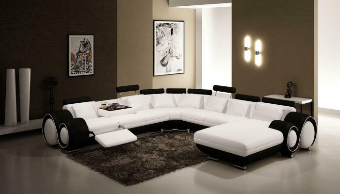 Wielofunkcyjna skórzana kanapa Siedziba Podkładka Living Room Decor Skóra Ustawić Sofę