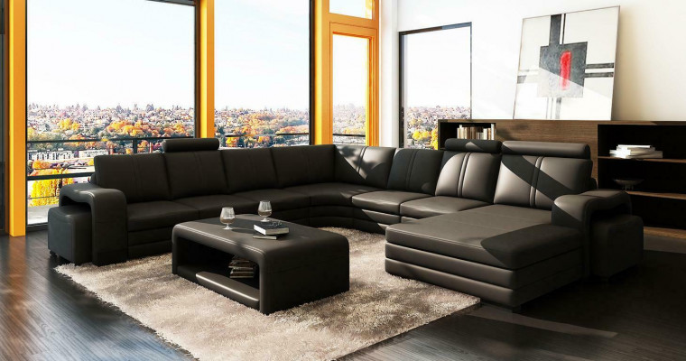 XXL Wielofunkcyjna Skórzana Kanapa Kanapa Duża Podkładka Decor Narożnikowa kanapa Nowoczesna
