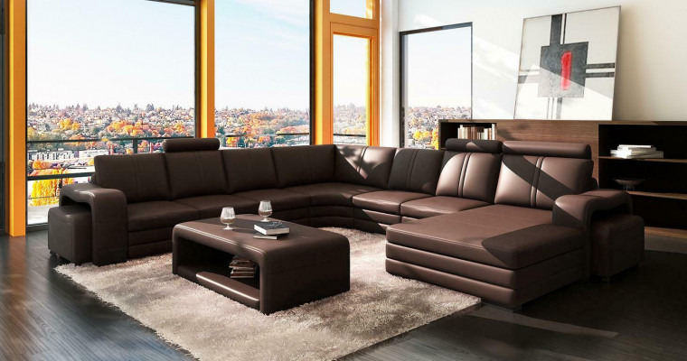 XXL Wielofunkcyjna Skórzana Kanapa Kanapa Duża Podkładka Decor Narożnikowa kanapa Nowoczesna