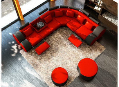 Wielofunkcyjna kanapa skórzana XXL Duża sofa Podkładka Narożnikowa kanapa Decor Modern