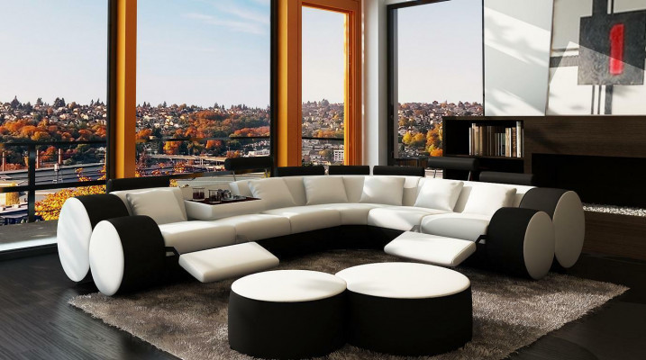 Wielofunkcyjna kanapa skórzana XXL Duża sofa Podkładka Narożnikowa kanapa Decor Modern
