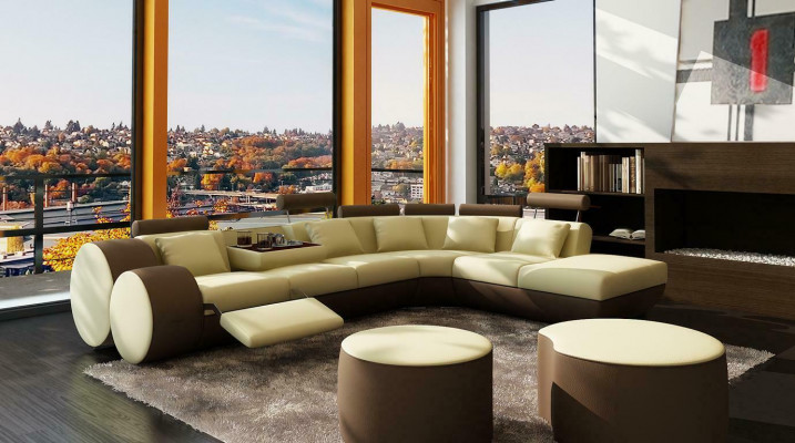 Wielofunkcyjna kanapa skórzana XXL Duża sofa Podkładka Narożnikowa kanapa Modern