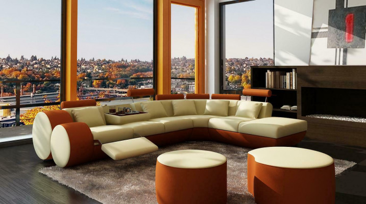 Wielofunkcyjna kanapa skórzana XXL Duża sofa Podkładka Narożnikowa kanapa Modern