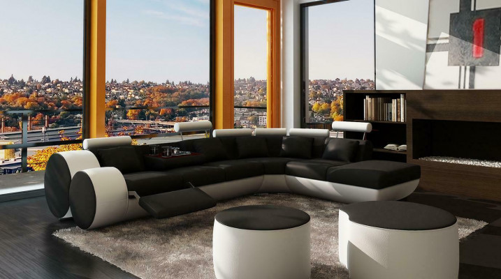 Wielofunkcyjna kanapa skórzana XXL Duża sofa Podkładka Narożnikowa kanapa Modern
