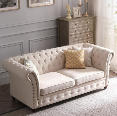Chesterfield Zestaw sofowy 321 Żywy krajobraz Siedziba Design Couch Sofy Sofa skórzana