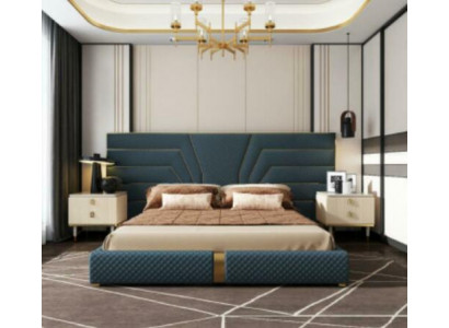 Designerskie łóżko 180x200 Skóra Włókiennicze łóżko Double Sleep Pokój Luxury