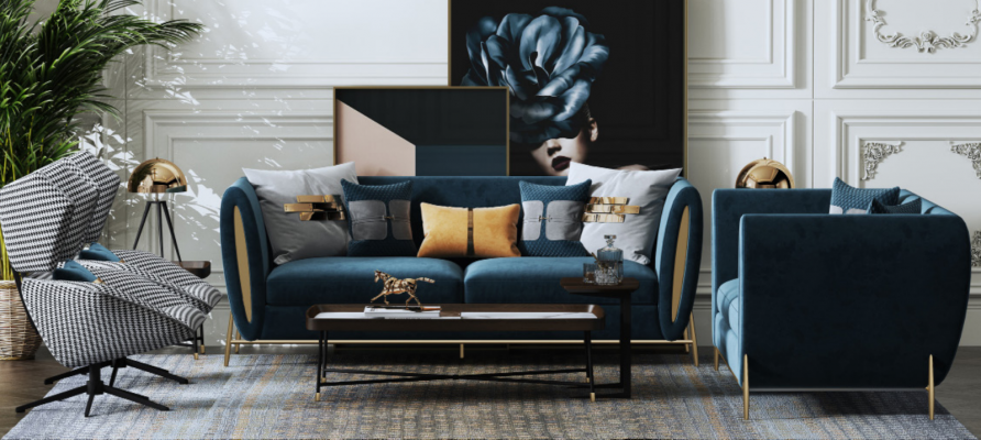 Zestaw sofowy 3+1 miejsce do siedzenia Zestaw Design Sofy Podkładka Kanapy Włókienniczy Relaks Luxury