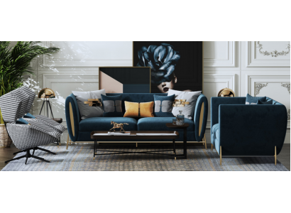 Zestaw sofowy 3+1 miejsce do siedzenia Zestaw Design Sofy Podkładka Kanapy Włókienniczy Relaks Luxury