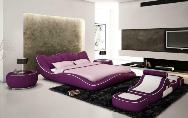 Nowoczesny Design Łóżko XXL Łóżko dekoracyjne Luksusowy Styl Dwuosobowy Hotel Skóra