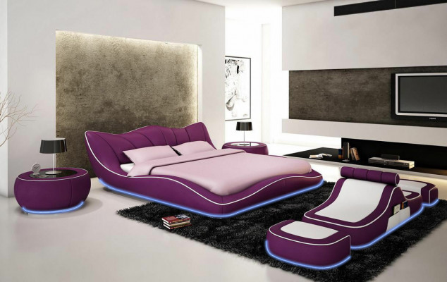 Nowoczesny Design Łóżko XXL Łóżko dekoracyjne Luksusowy Styl Dwuosobowy Hotel Skóra