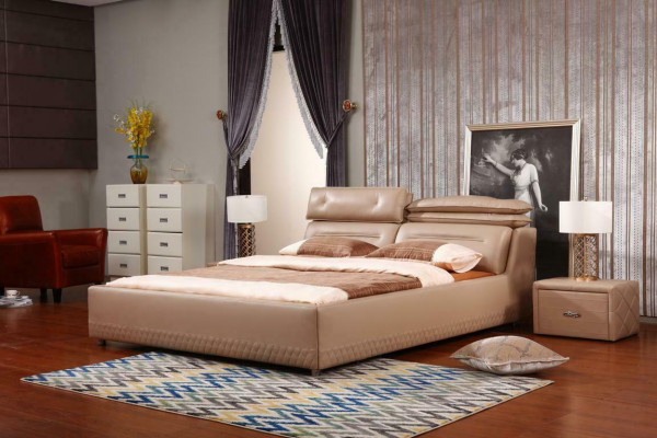 Nowoczesny design Łóżko XXL luksusowe łóżko hotelowe w stylu podwójnego Skóra 140 160