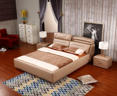 Nowoczesny design Łóżko XXL luksusowe łóżko hotelowe w stylu podwójnego Skóra 140 160