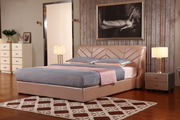 Nowoczesny, luksusowy design Łóżko XXL w stylu hotelowego podwójnego Skóra 140 160