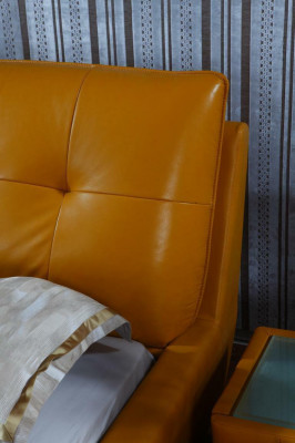Designerskie łóżko Sypialnia Podwójne łóżko łóżko Skóra Hotel Luxury Podkładka