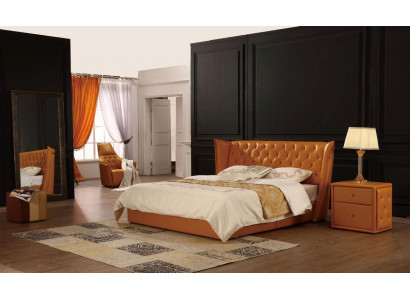 Designerskie Podwójne łóżko łóżko Skóra Chesterfield Luxury Hotel Sypialnia