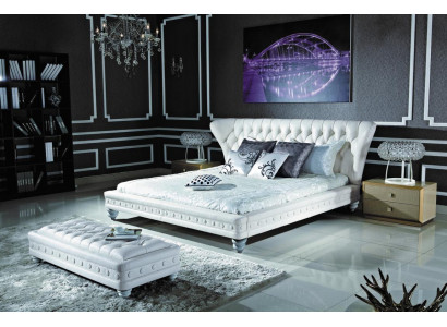 Designerskie Podwójne łóżko łóżko Skóra Chesterfield Hotel luksusowe Sypialnia