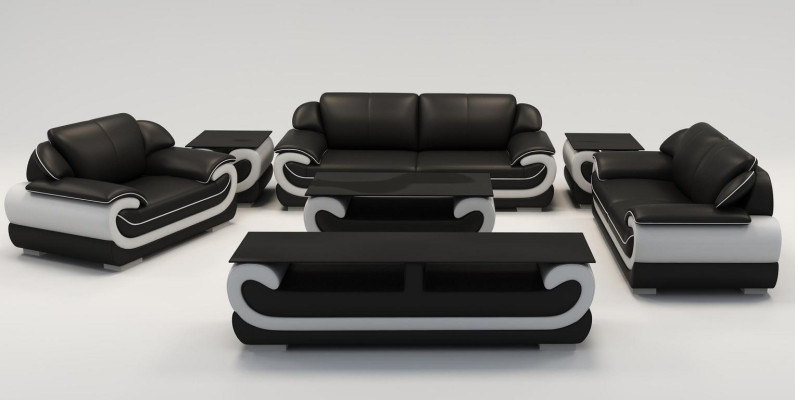 Skórzana sofa kanapa Żywy krajobraz 3+2 miejsce do siedzenia Design Modern Sofa 0615