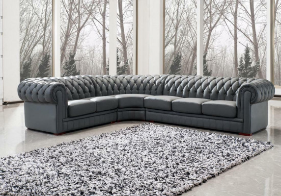 Klasyczny Chesterfield Podkładka Siedziba Narożnik Skóra Decor Ustawić Żywy krajobraz