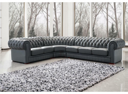 Klasyczny Chesterfield Podkładka Siedziba Narożnik Skóra Decor Ustawić Żywy krajobraz