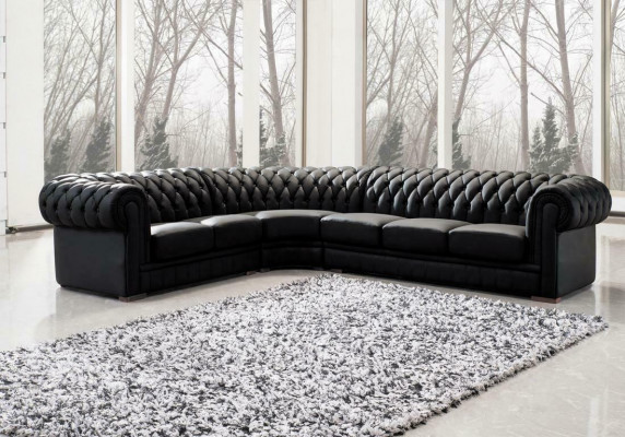 Klasyczny Chesterfield Podkładka Siedziba Narożnik Skóra Decor Ustawić Żywy krajobraz