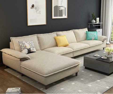Żywy krajobraz Narożnikowa kanapa Podkładka Włókienniczy Modern Relaks Siedziba Luxury Meble Sofa 329 cm