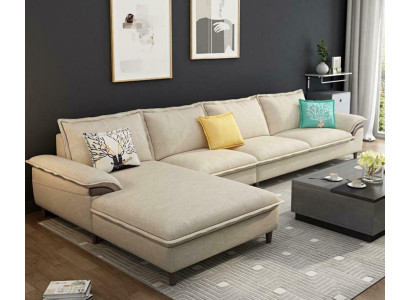 Żywy krajobraz Narożnikowa kanapa Podkładka Włókienniczy Modern Relaks Siedziba Luxury Meble Sofa 329 cm