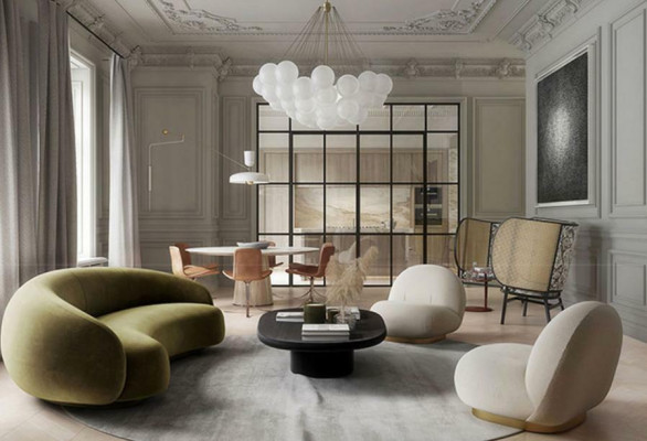Design Couch Sofy Wypoczynkowe Aksamit Sofa 3 Siedziba Materiał Okrągły Club Meble Narożnik Ustaw